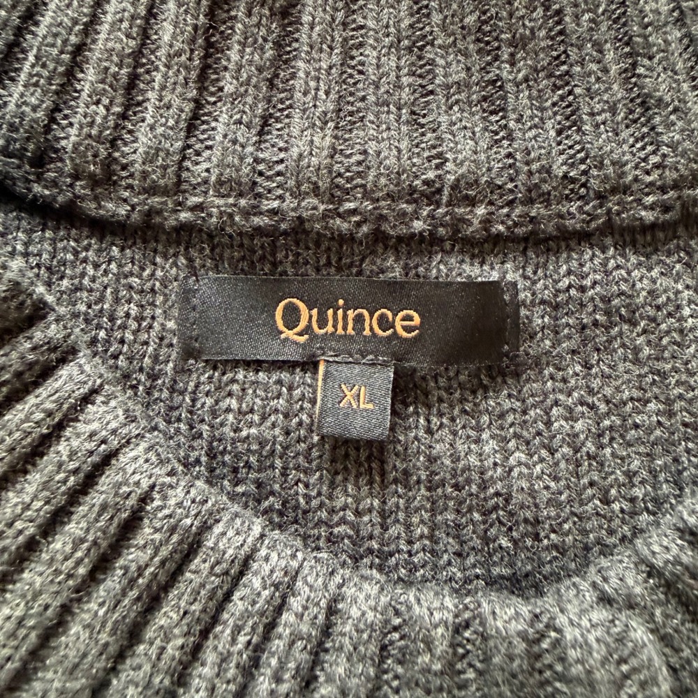 Quince 100% Organic Cotton Cropped Cardigan Charcoal Gray XL - Picture 3 of 10